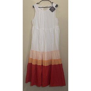 Ava & Viv Women's Plus Size White Red  Sleeveless Maxi Dress  Size X